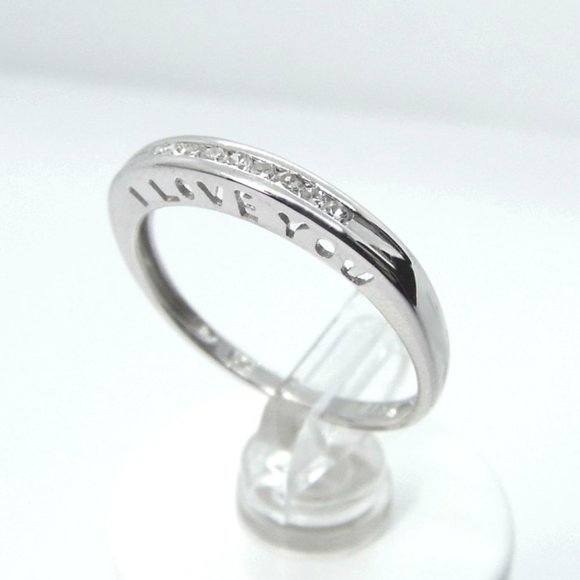 10KW Gold Diamond Band I LOVE YOU Ring - Picture 3 of 9